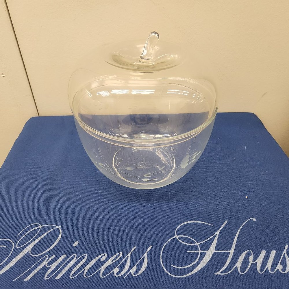 RARE PRINCESS HOUSE LARGE CRYSTAL APPLE COOKIE JAR #454